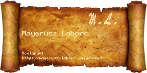 Mayerusz Laborc névjegykártya